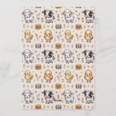 Invitation Charming Beige Watercolor Farmyard Cow Birthday (Dos)