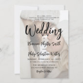 Invitation Charming Black Calligraphy Mariage photo (Devant)