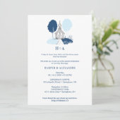 Invitation Charming Blue Church Christian Wedding (Debout devant)
