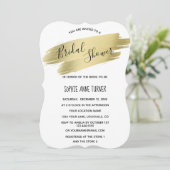 Invitation Charming Calligraphie or Stroke Fête des mariées (Debout devant)