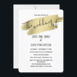 Invitation Charming Calligraphy Gold Stroke Mariage<br><div class="desc">Élégance ! Design romantique et élégant avec un faux trait de brosse d'or,  superbe scénario de calligraphie "le mariage de". Utilisez l'outil Personnaliser pour ajouter vos informations. Pour les objets correspondants,  veuillez visiter ma collection Glam Gold Stroke and Calligraphy.</div>