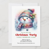 Invitation Charming cartoon snowman holiday invite digital (Devant)