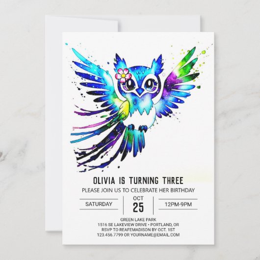 Invitation Charming Charming Digital Owthday (Devant)