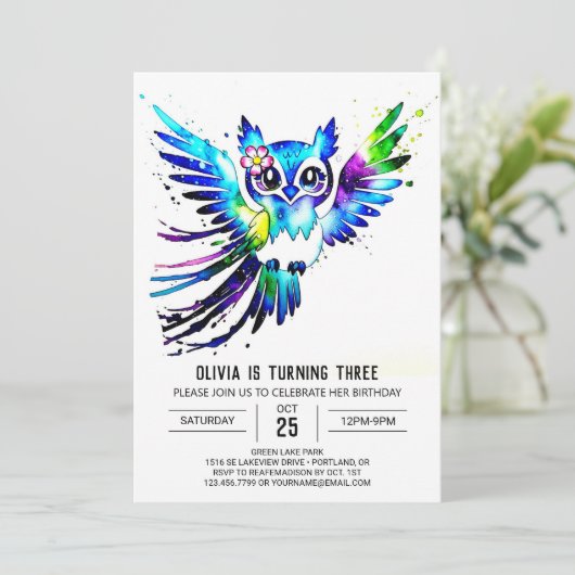 Invitation Charming Charming Digital Owthday (Debout devant)