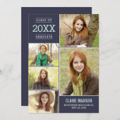 Invitation Charming Collage ÉDITABLE COULEUR Graduation (Devant / Derrière)