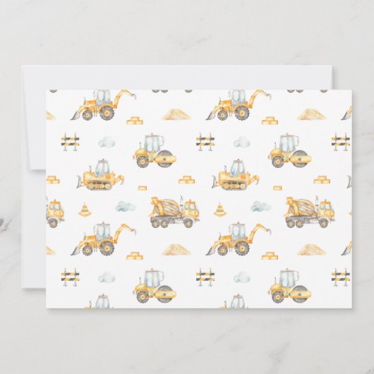 Invitation Charming Construction Photo Anniversaire Invitatio (Dos)