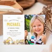 Invitation Charming Construction Photo Anniversaire Invitatio