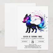 Invitation Charming Custom Fox Digital Boy Anniversaire (Devant / Derrière)