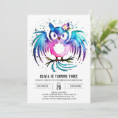 Invitation Charming Cute Digital Owthday (Debout devant)