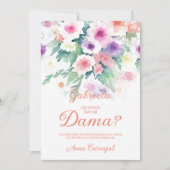 Invitation Charming Delicate Colorful Wildflowers Quinceañera (Devant)