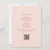 Invitation Charming Delicate Flowers Juicy Red Pink Wedding (Dos)