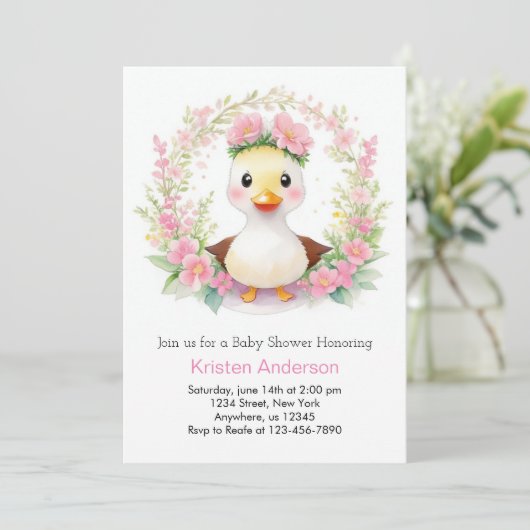 Invitation Charming Duck Parade Baby shower (Debout devant)