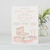 Invitation Charming Elegant Pearls & Prosecco Bridal Shower (Debout devant)