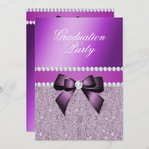 Invitation Charming Elegant Purple Graduation Party