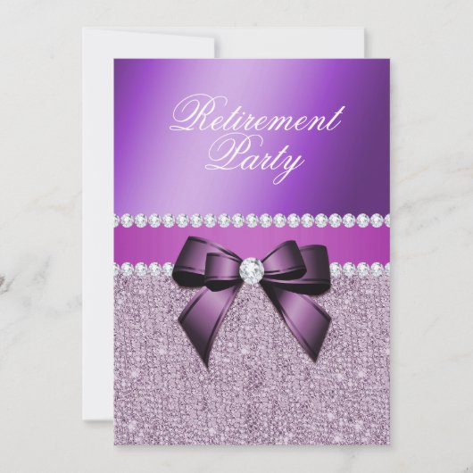 Invitation Charming Elegant Purple RetiParty (Devant)
