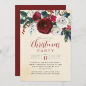 Invitation Charming Festive Foliage Christmas Party (Devant / Derrière)
