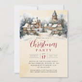 Invitation Charming Festive Village Christmas Party   (Devant)