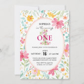 Invitation Charming Floral Premier anniversaire (Devant)