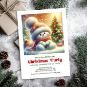 Invitation Charming funny snowman invite holiday tones DGL