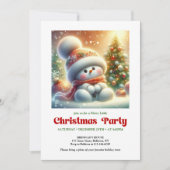 Invitation Charming funny snowman invite holiday tones DGL (Devant)
