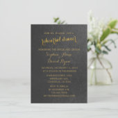 Invitation Charming Gold Foil Mariage noir Dîner de répétitio (Debout devant)