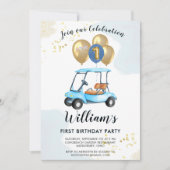 Invitation Charming Golf Panier Premier anniversaire garçon (Devant)