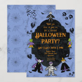 Invitation Charming Halloween Characters Party (Devant / Derrière)