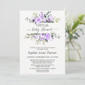 Invitation Charming Lavender Flowers Baby shower virtuel (Debout devant)