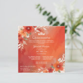 Invitation Charming Lovely Floral Frame Garland Spanish Photo (Debout devant)