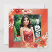 Invitation Charming Lovely Floral Frame Garland Spanish Photo (Dos)