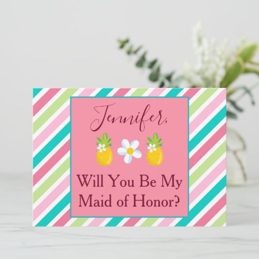 Invitation Charming Maid of Honor Proposition (Debout devant)