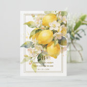 Invitation Charming Mediterranean Botanical Floral Lemons (Debout devant)