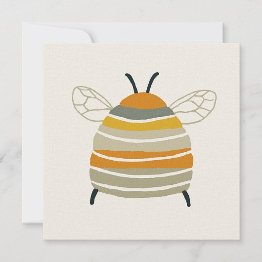 Invitation Charming Mid‑Century Honeybee (Devant)
