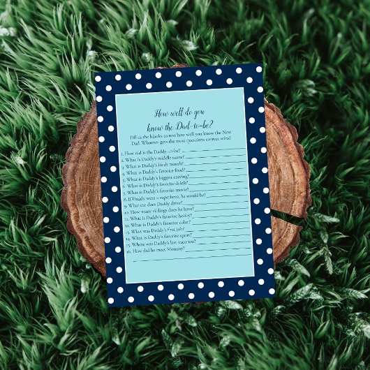 Invitation Charming Navy Blue Bow Qui Connaît Papa Meilleur J