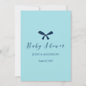 Invitation Charming Navy Blue Bow Who's My maman Shower Game (Dos)