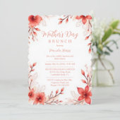 Invitation Charming Pink Floral Mothers Day Brunch (Debout devant)