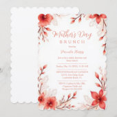 Invitation Charming Pink Floral Mothers Day Brunch (Devant / Derrière)