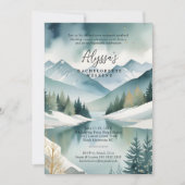 Invitation Charming Rustic Mountains Landscape Watercolor (Devant)