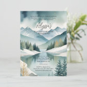 Invitation Charming Rustic Mountains Landscape Watercolor (Debout devant)