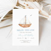 Invitation Charming Rustic Sailboat Anniversaire Fête Invitat