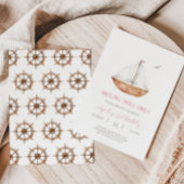Invitation Charming Rustic Sailboat Anniversaire Fête Invitat