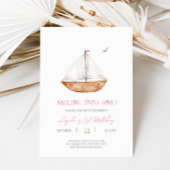Invitation Charming Rustic Sailboat Anniversaire Fête Invitat