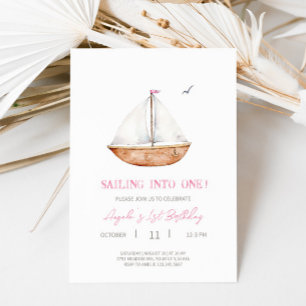 Invitation Charming Rustic Sailboat Anniversaire Fête Invitat