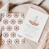 Invitation Charming Rustic Sailboat Anniversaire Fête Invitat