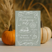 Invitation Charming Sage Green Friendsgiving Dinner Party