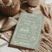 Invitation Charming Sage Green Friendsgiving Dinner Party