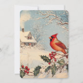 Invitation Charming Seasonal Wedding Featuring Red Cardinal (Dos)