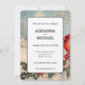 Invitation Charming Seasonal Wedding Featuring Red Cardinal (Devant)