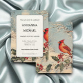 Invitation Charming Seasonal Wedding Featuring Red Cardinal