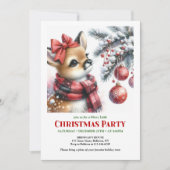 Invitation Charming snowy forest baby deer Christmas invite  (Devant)